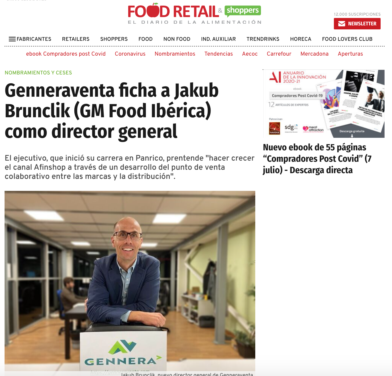 Genneraventa ficha a Jakub Brunclik (GM Food Ibérica) como Director General